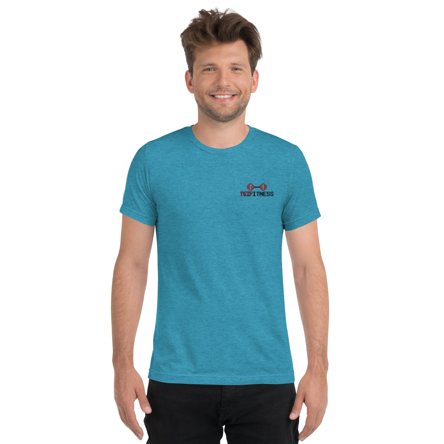 Graphic Gym Shirt Dumbbell Graphic (Front Embroidered)