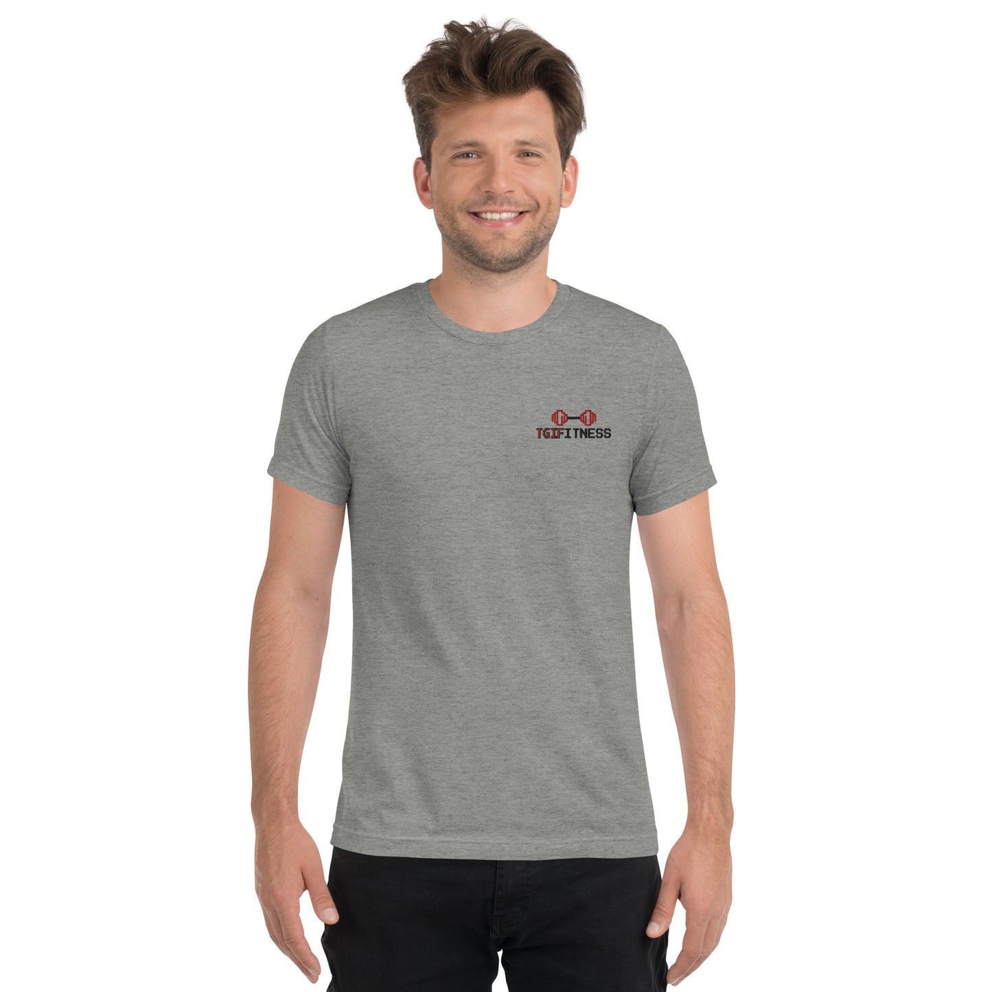 Graphic Gym Shirt Dumbbell Graphic (Front Embroidered)