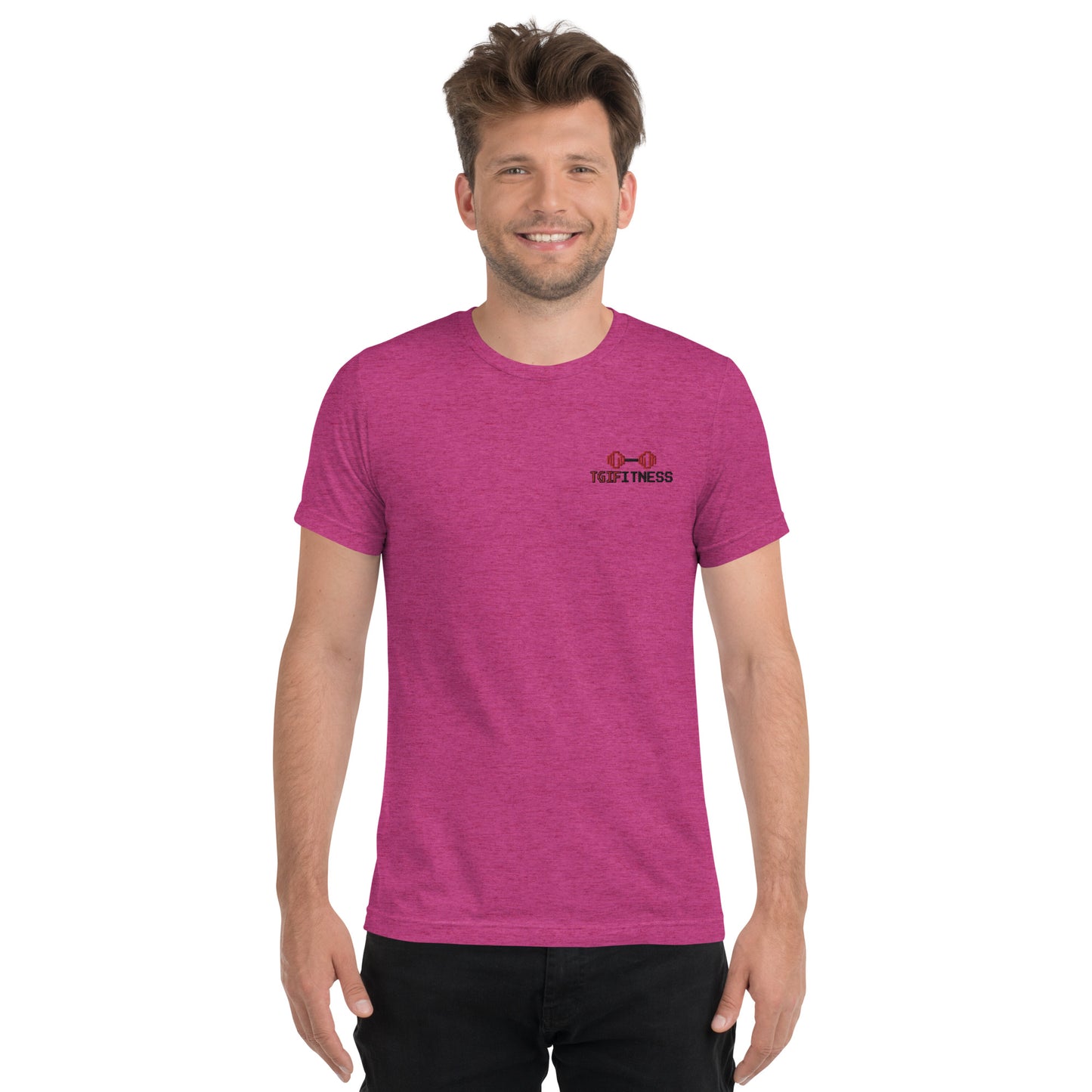 Graphic Gym Shirt Dumbbell Graphic (Front Embroidered)