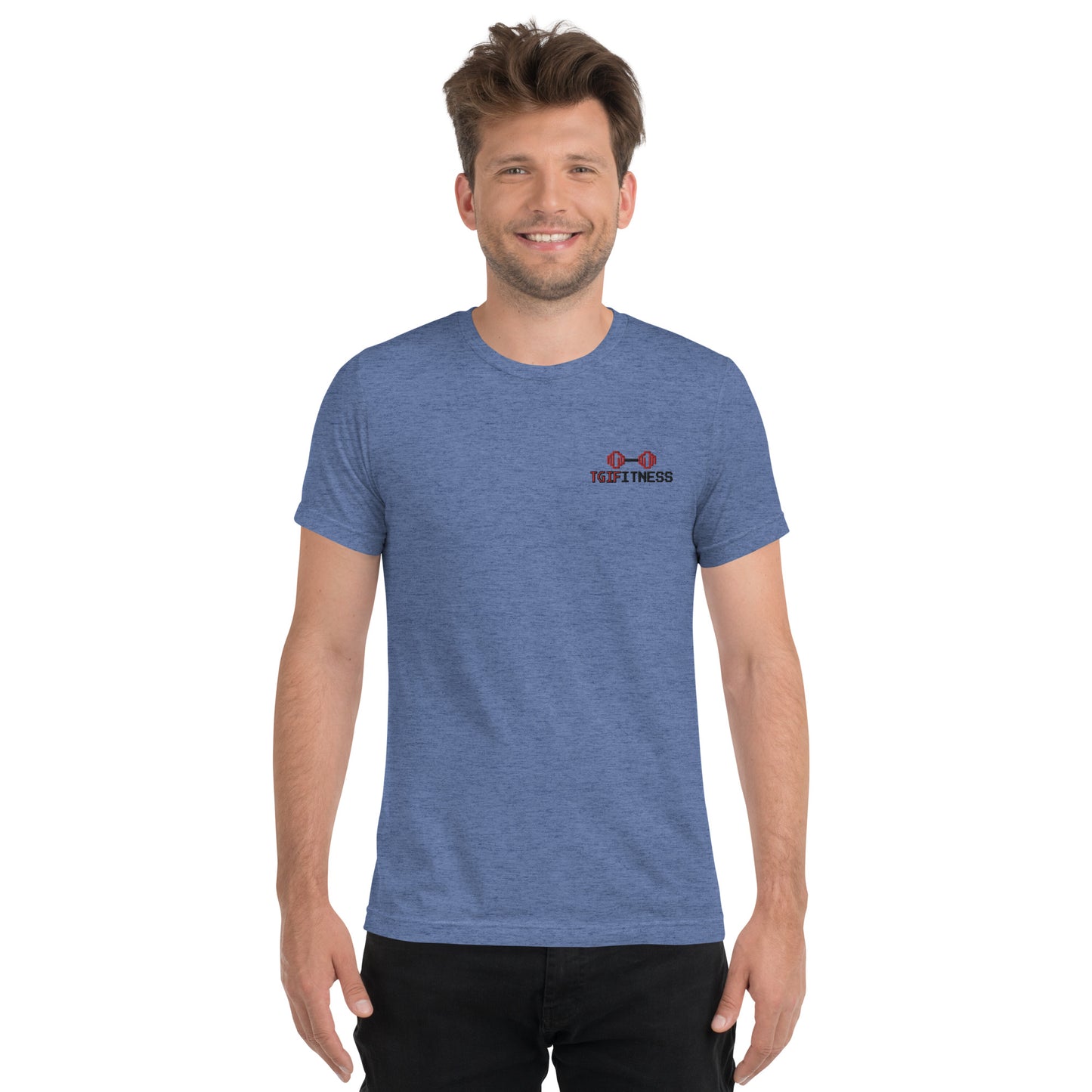Graphic Gym Shirt Dumbbell Graphic (Front Embroidered)