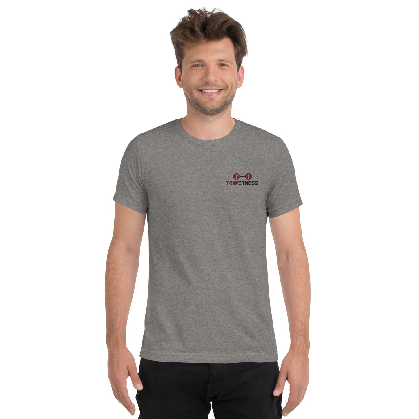 Graphic Gym Shirt Dumbbell Graphic (Front Embroidered)