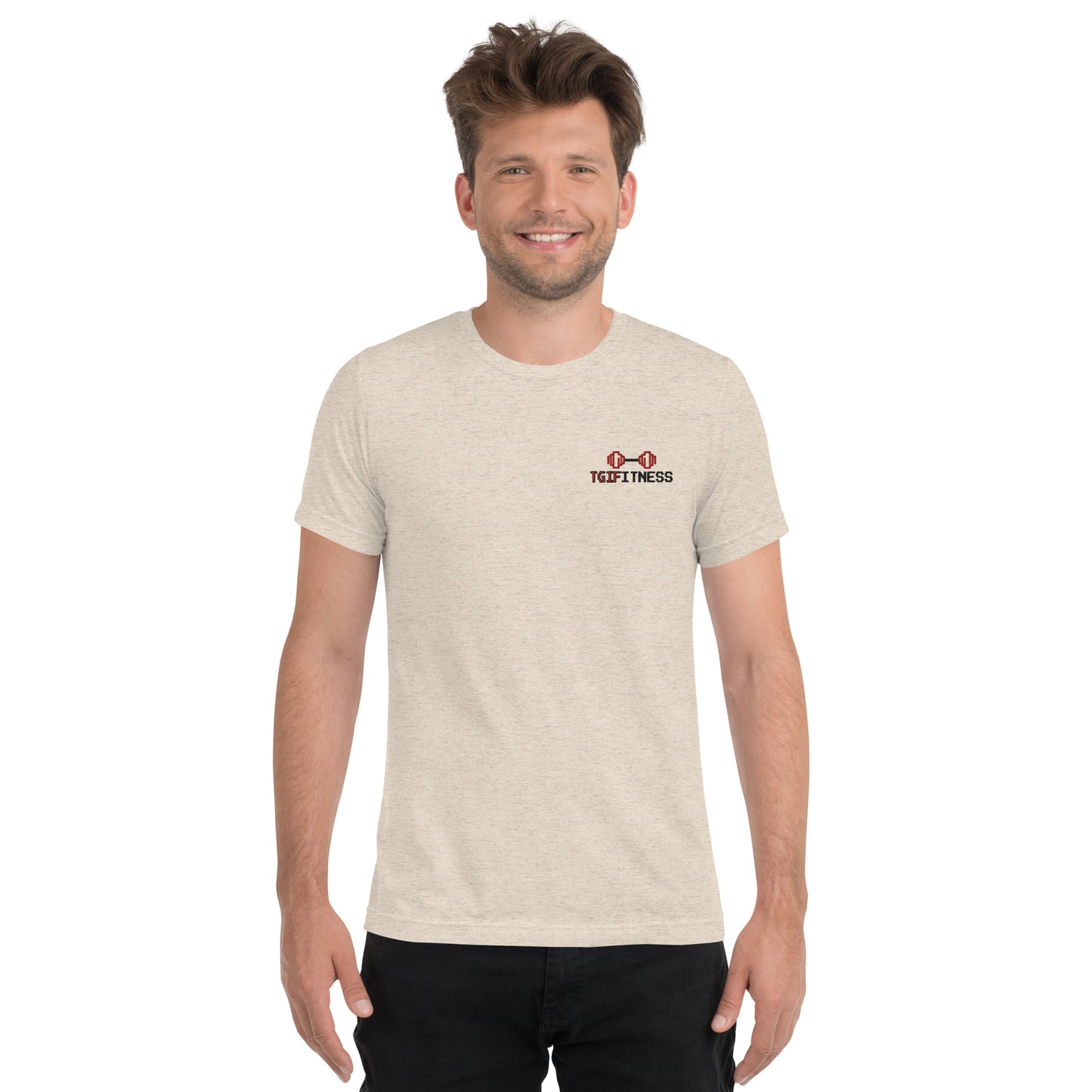Graphic Gym Shirt Dumbbell Graphic (Front Embroidered)