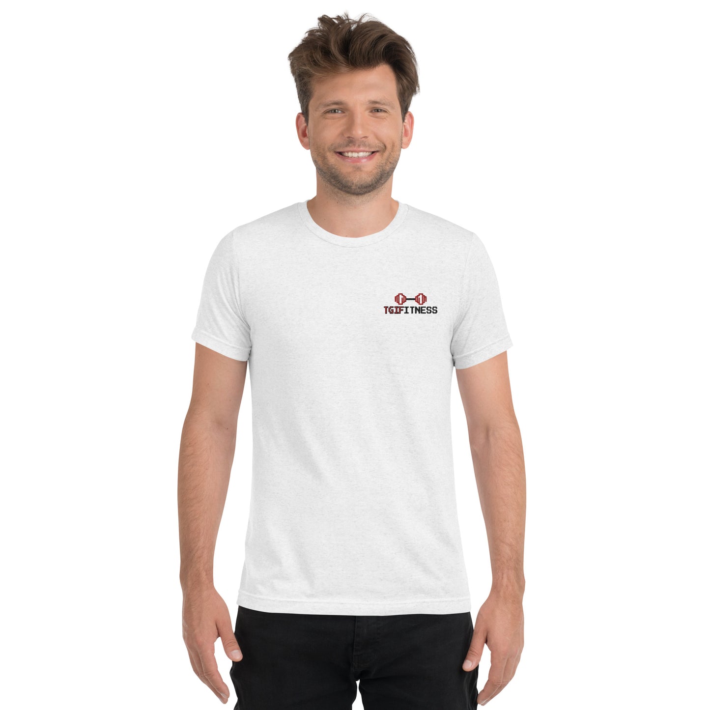 Graphic Gym Shirt Dumbbell Graphic (Front Embroidered)