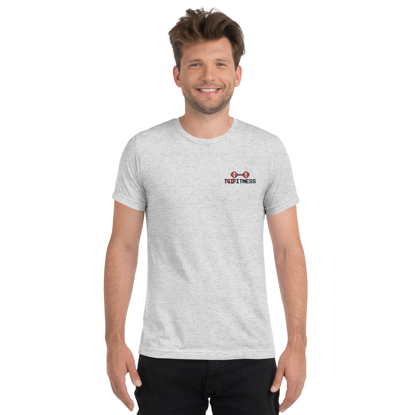 Graphic Gym Shirt Dumbbell Graphic (Front Embroidered)