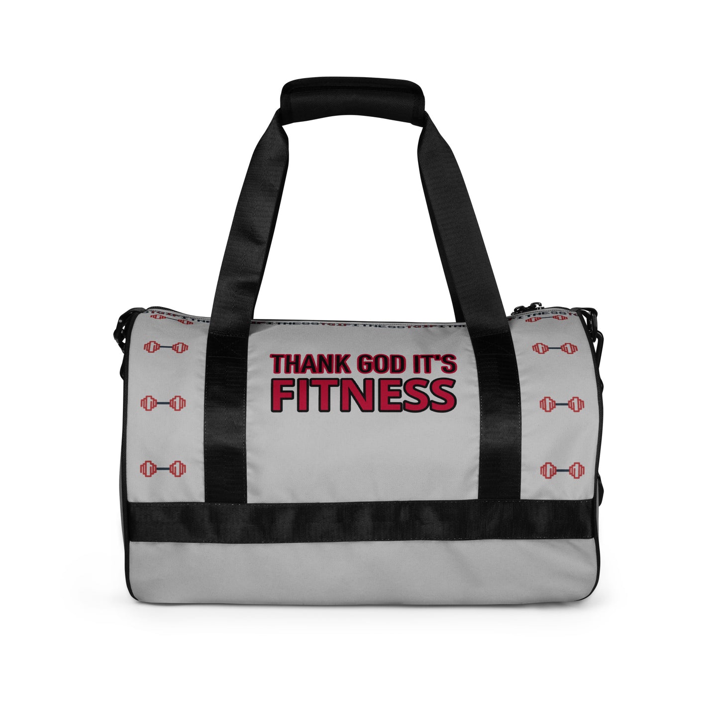 Gym Bag Thank God It's Fitness Design (Silver)