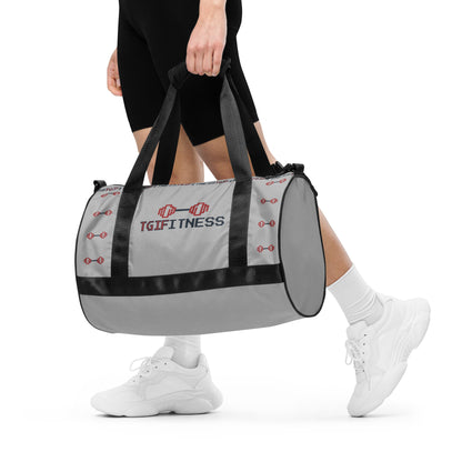 Gym Bag Thank God It's Fitness Design (Silver)