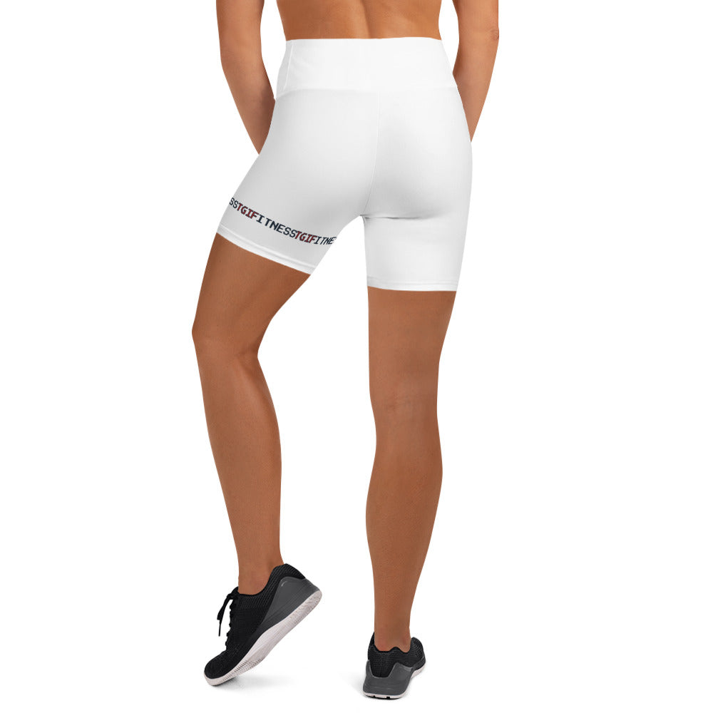 Biker Shorts Line Design w/ Inside Pocket (White)