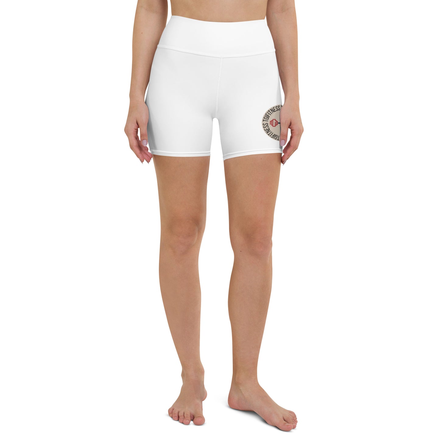 Biker Shorts Patch Design w/ Inside Pocket (White)
