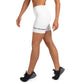 Biker Shorts Line Design w/ Inside Pocket (White)